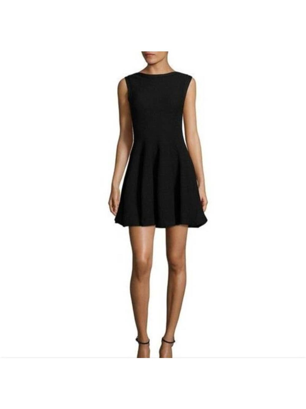 Alice + Olivia Women's Rema Textured Black Ponte Fit & Flare Mini Dress 2